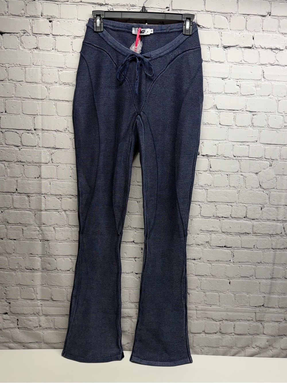 YAGI Women's Navy Flare Drawstring Jeans SIZE M NWT